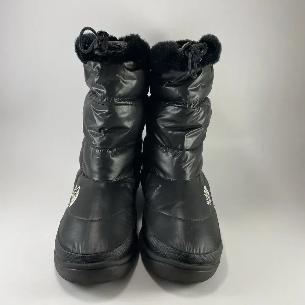 The North Face Nuptse Boots Womens 10 Goose Down Winter Snow Fur Black 616273
